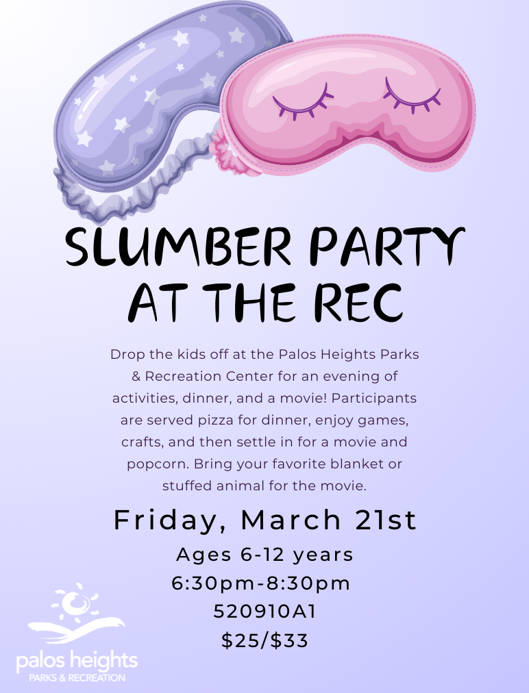 Slumber party at the rec kids night out 